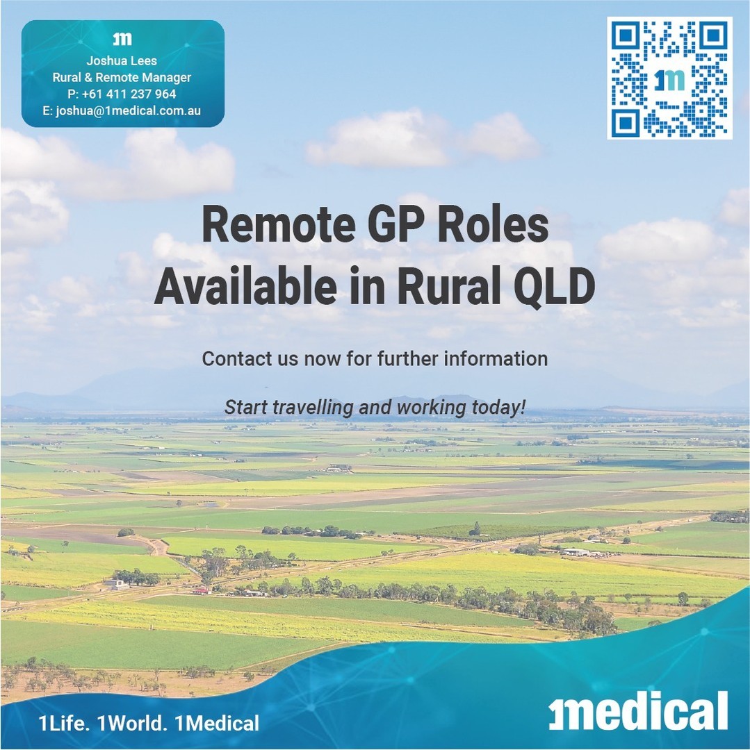 Remote GP with ED
Working in 1 of 3 sites in rural QLD
$2500 per day, flights car, and accommodation

Rotations are as f...