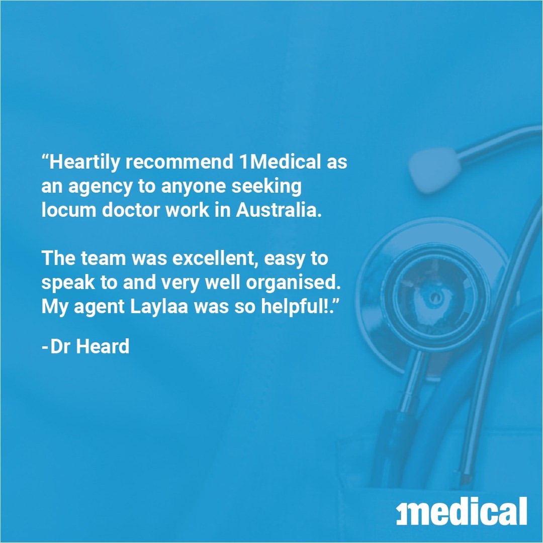 Congrats to Laylaa Martin for a great testimonial from one of our locum doctors!

“Heartily recommend 1Medical as an age...